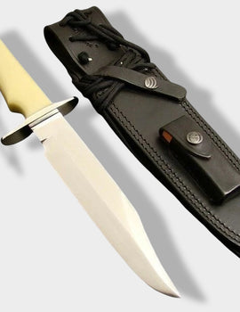 Custom Handmade Carbon Steel Hunting Bowie Knife