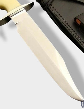 Custom Handmade Carbon Steel Hunting Bowie Knife