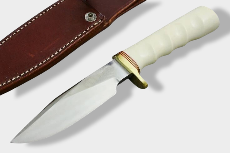 Custom Handmade Carbon Steel Hunting Bowie Knife