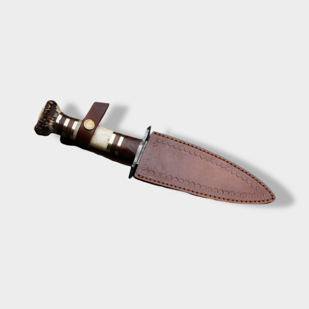 Custom Handmade Damascus Steel Hunting Dagger Knife