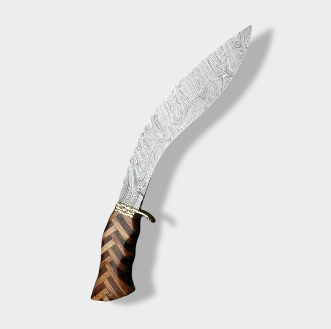 Custom Handmade Damascus Steel Nepalese Gurkha Kukri Hunting Sword
