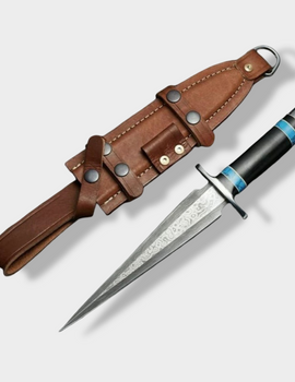 Custom Handmade Damascus Steel Hunting Bowie Dagger Knife