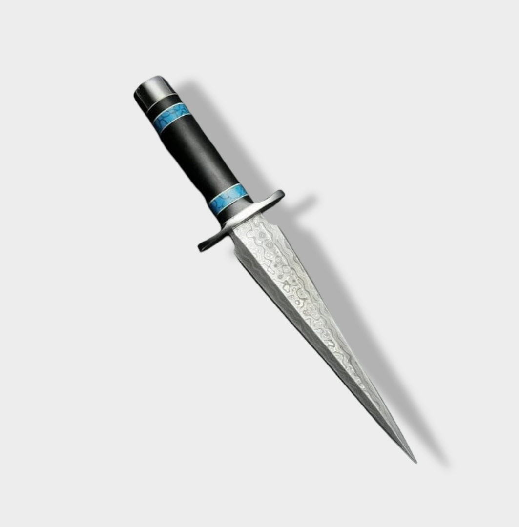 Custom Handmade Damascus Steel Hunting Bowie Dagger Knife