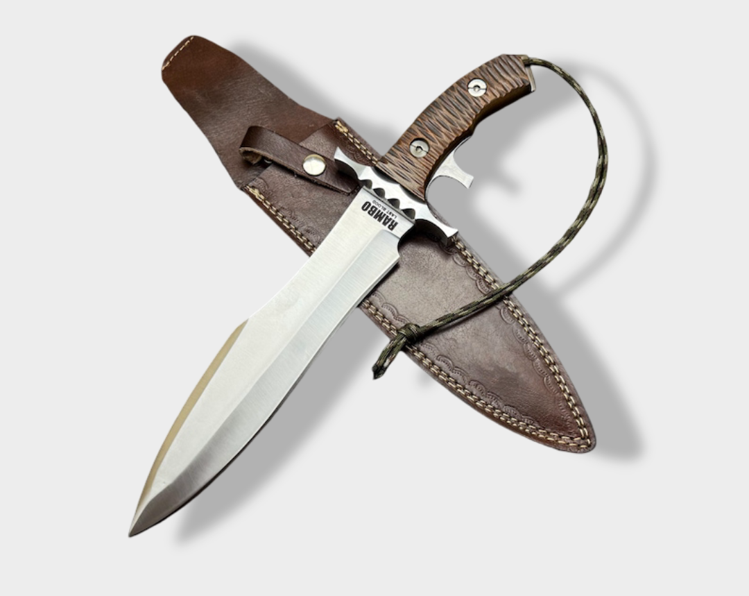Custom Handmade Carbon Steel Rambo Last Blood Hunting Bowie Knife